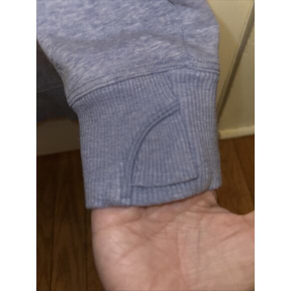 Athleta Girls XL 14 Sweatshirt Crazy Cozy Tunic Hoodie Blue Lined - Picture 6 of 6